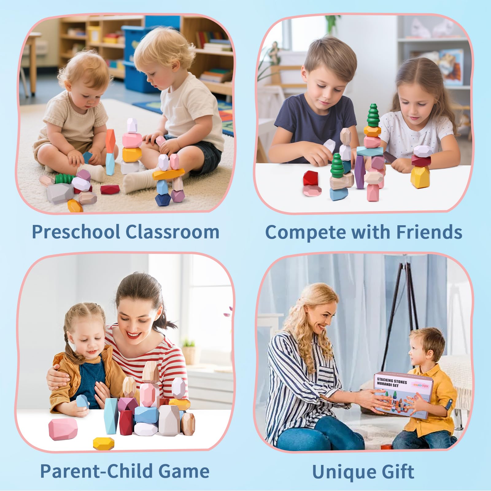 YHHYTOY family-friendly stacking game encourages cooperation and patience.