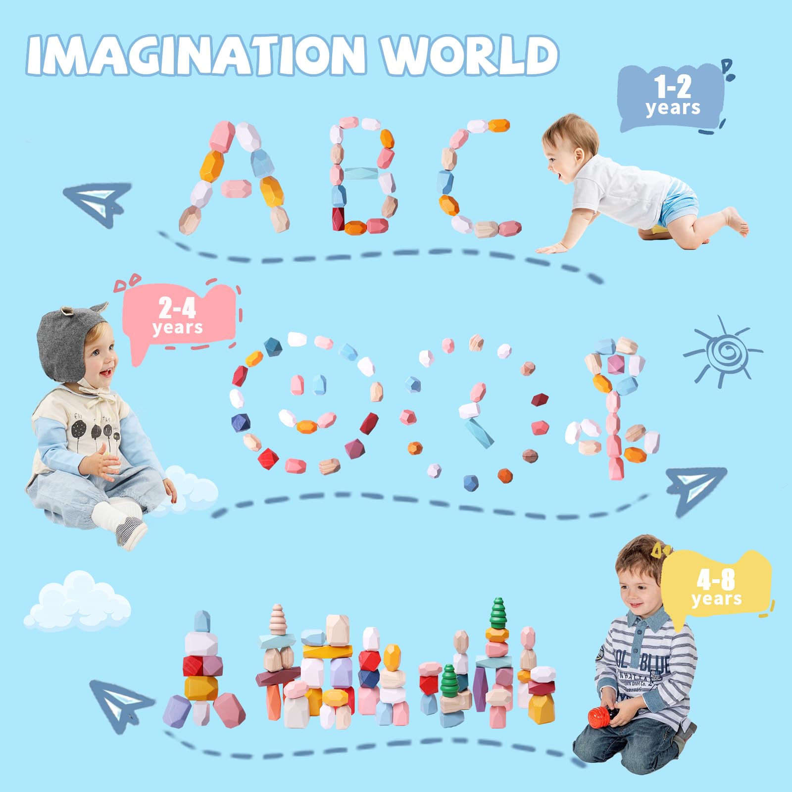 YHHYTOY Montessori-inspired set strengthens counting, sorting, and problem solving.