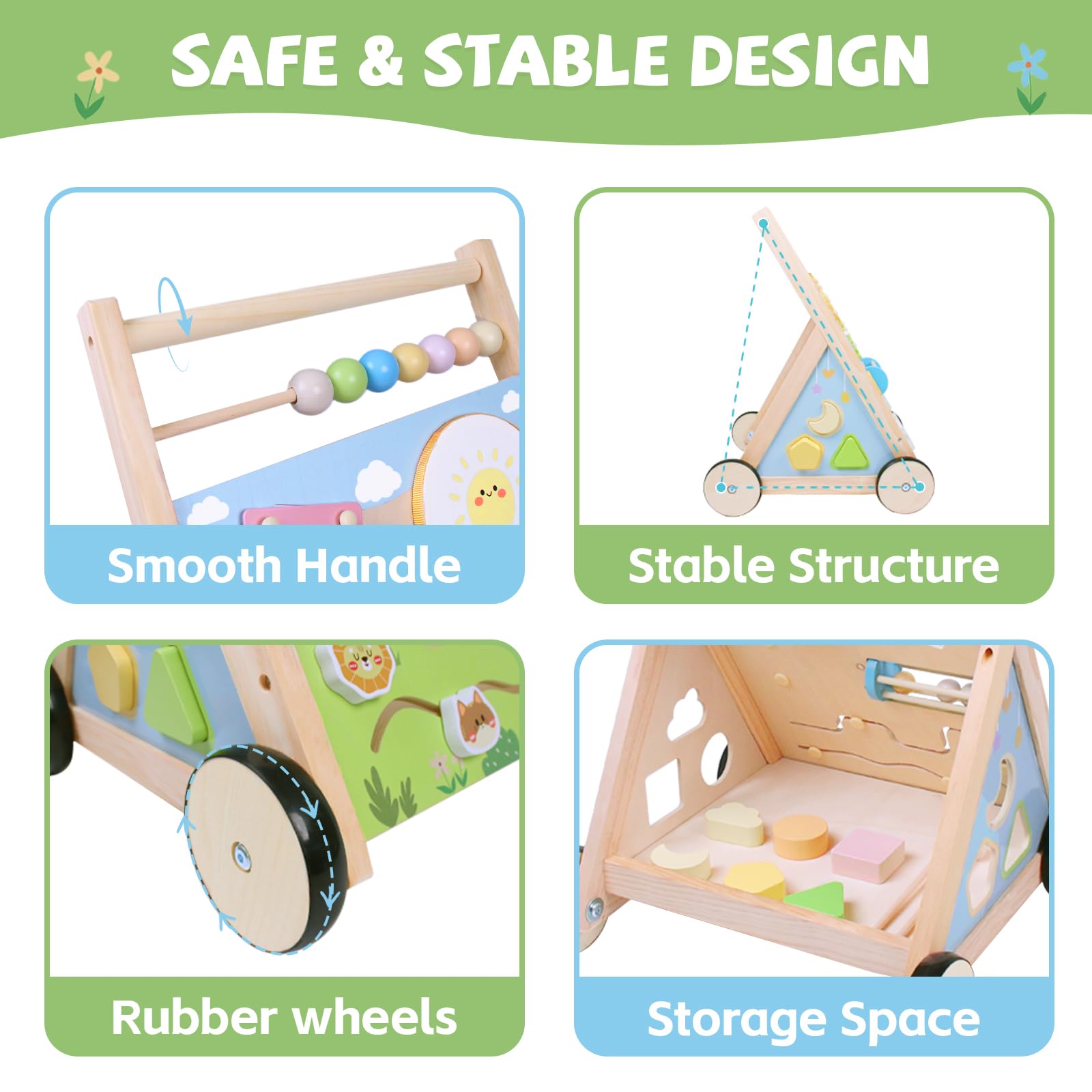 YHHYTOY rounded edges and quiet wheels protect floors during safe practice