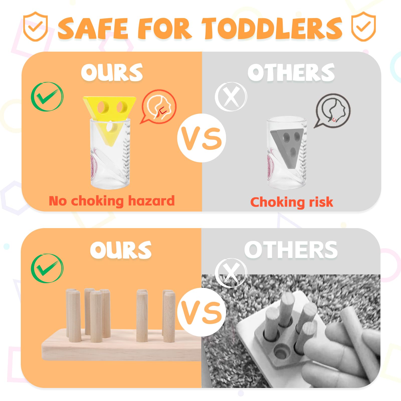 YHHYTOY blocks with smooth rounded edges for gentle handling