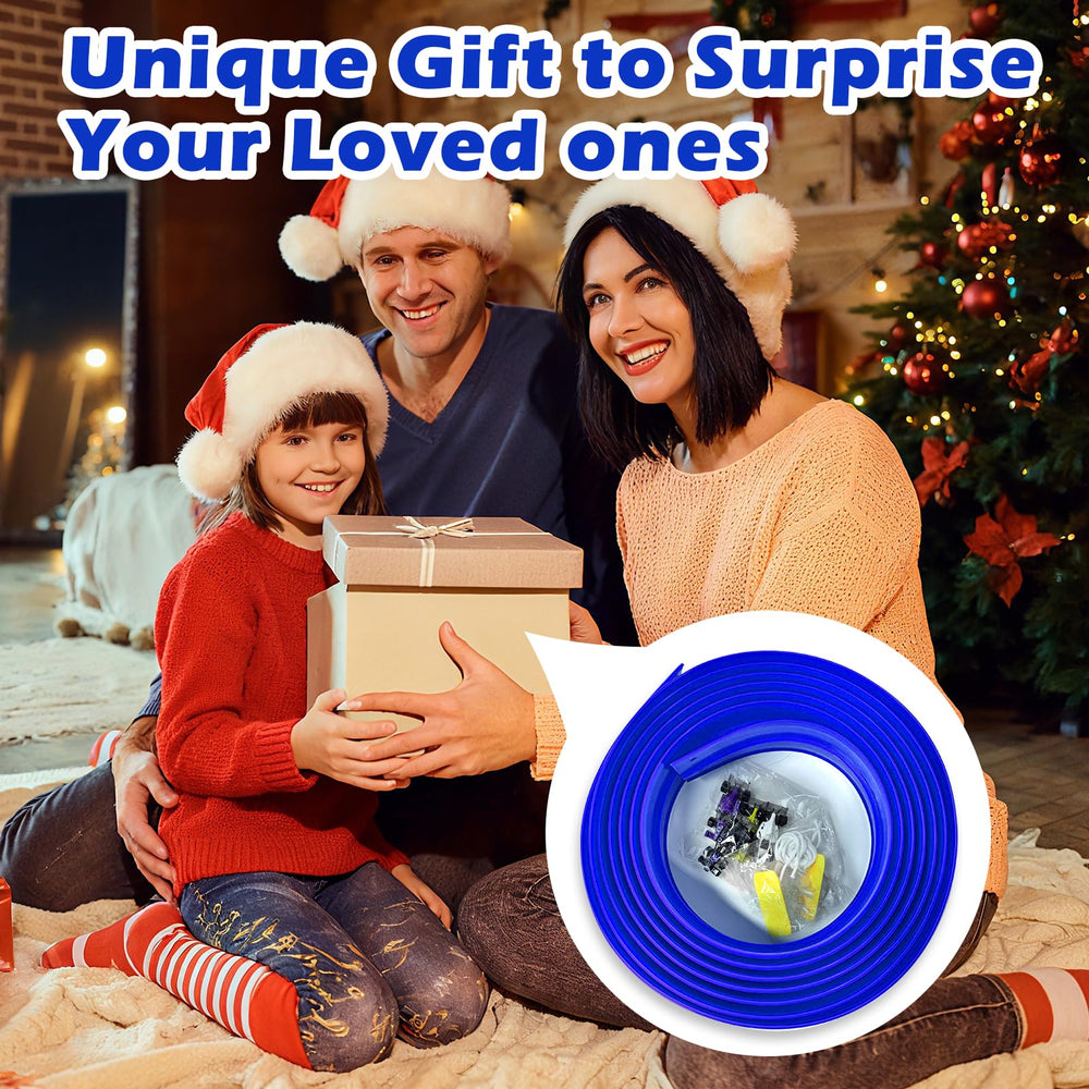 YHJZ blue flex track assembly features bright, kid-friendly design.