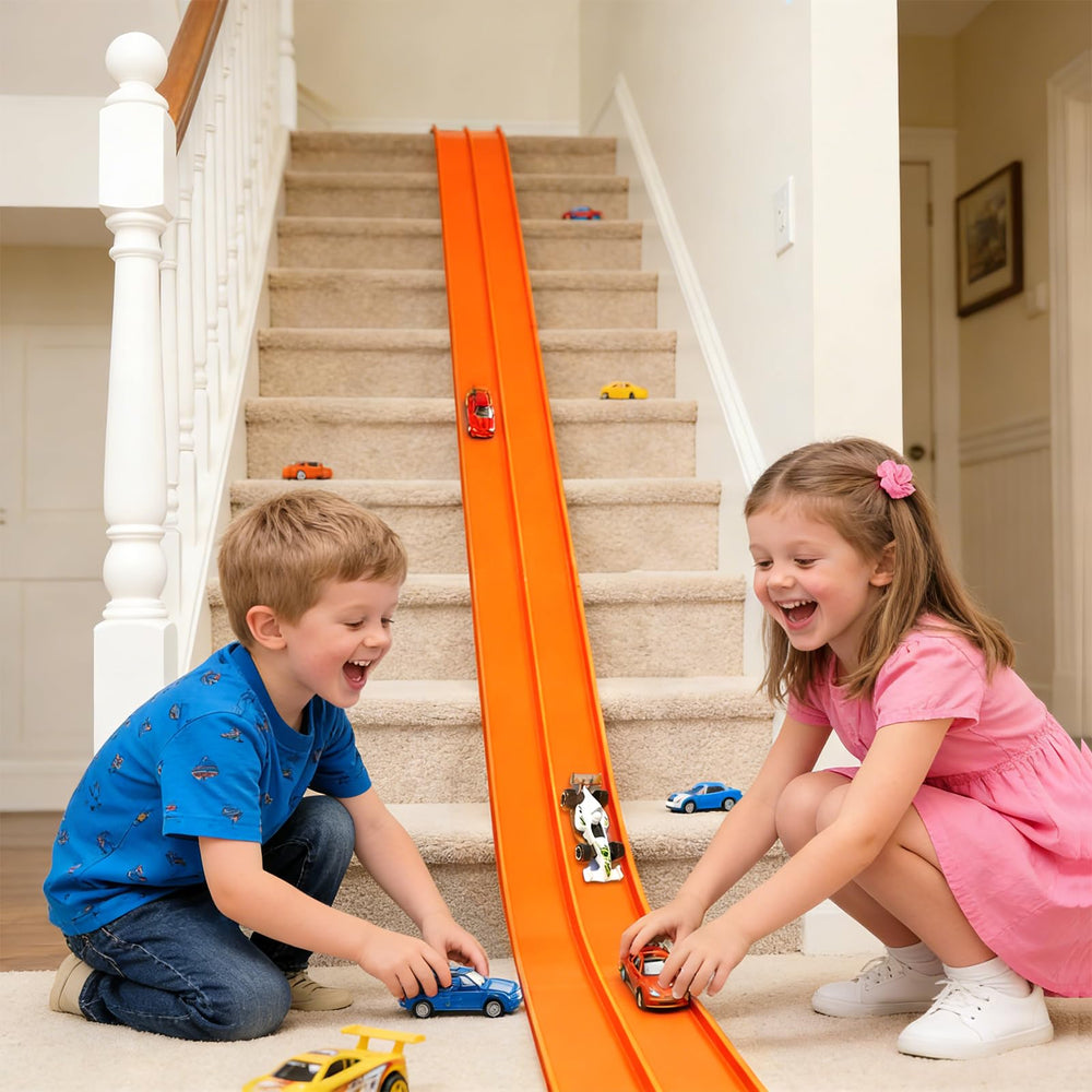 YHJZ flexible race track 16ft set offers versatile layouts for on-floor or wall racing