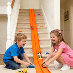 YHJZ flexible race track 16ft set offers versatile layouts for on-floor or wall racing