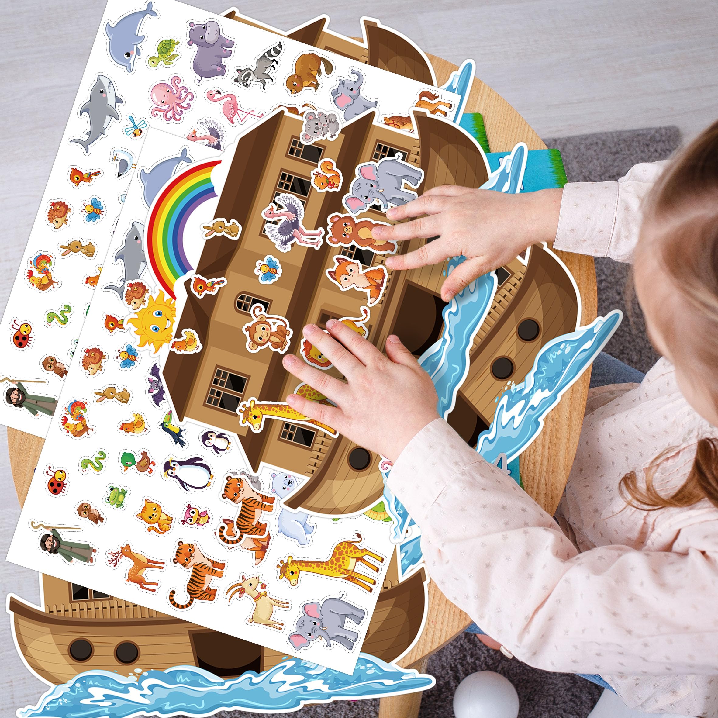 YHNTGB Noah's Ark background for storytelling and crafts