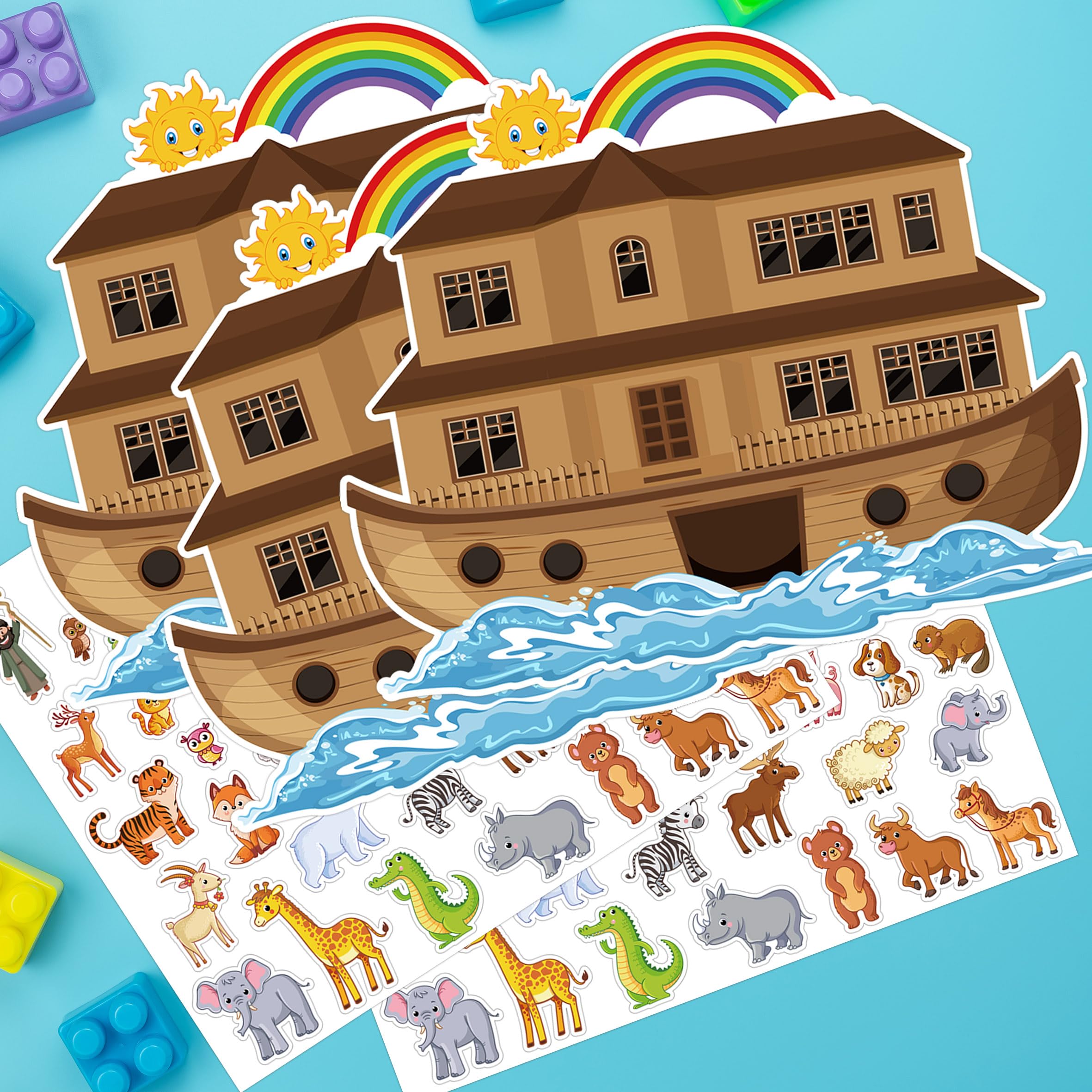 YHNTGB Noah's Ark sticker sheet ready for classroom crafts