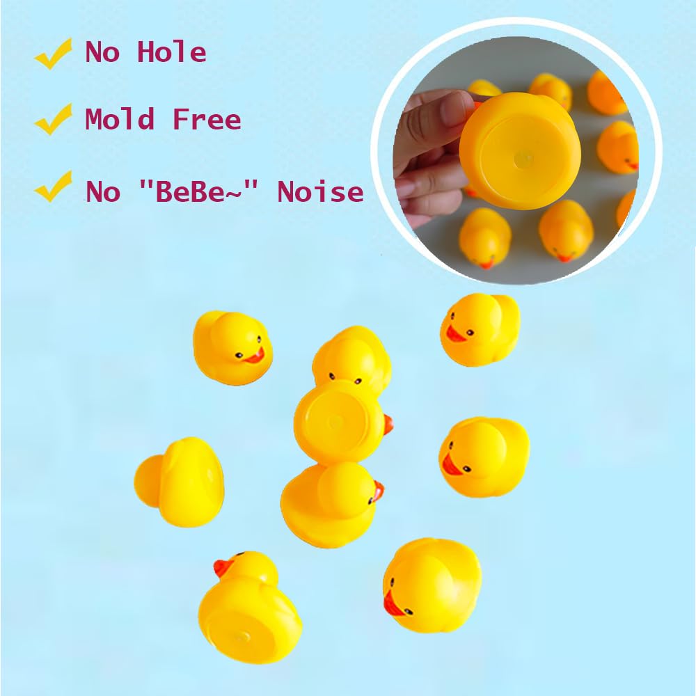Yhobulis floating yellow ducks provide bright visuals and engaging play for toddlers in the tub.