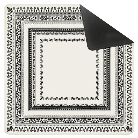 Yhtrg mahjong mat with black and white pattern for a stable play surface.