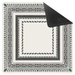 Yhtrg mahjong mat with black and white pattern for a stable play surface.