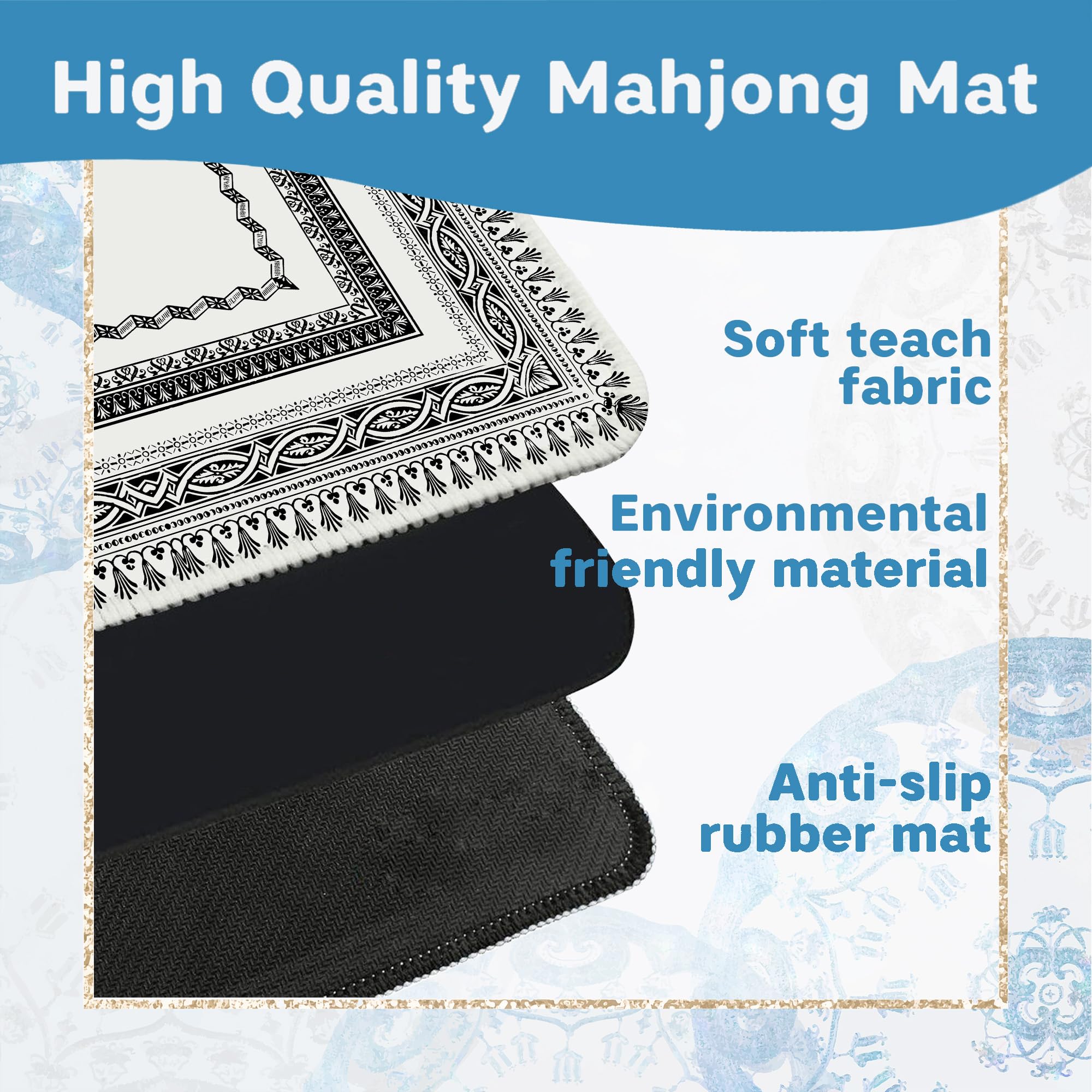 Yhtrg mahjong mat rollable for easy storage after use.