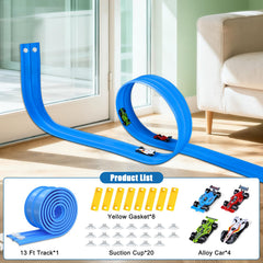 YHXKJ child enjoys blue flex track creativity and play.