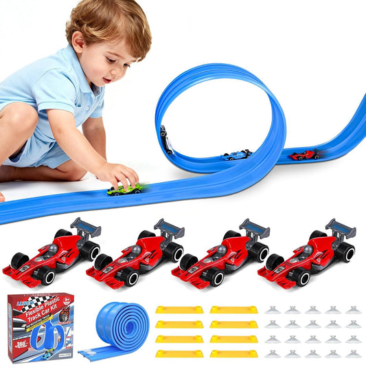 YHXKJ plastic flexible track setup for easy indoor-outdoor racing.