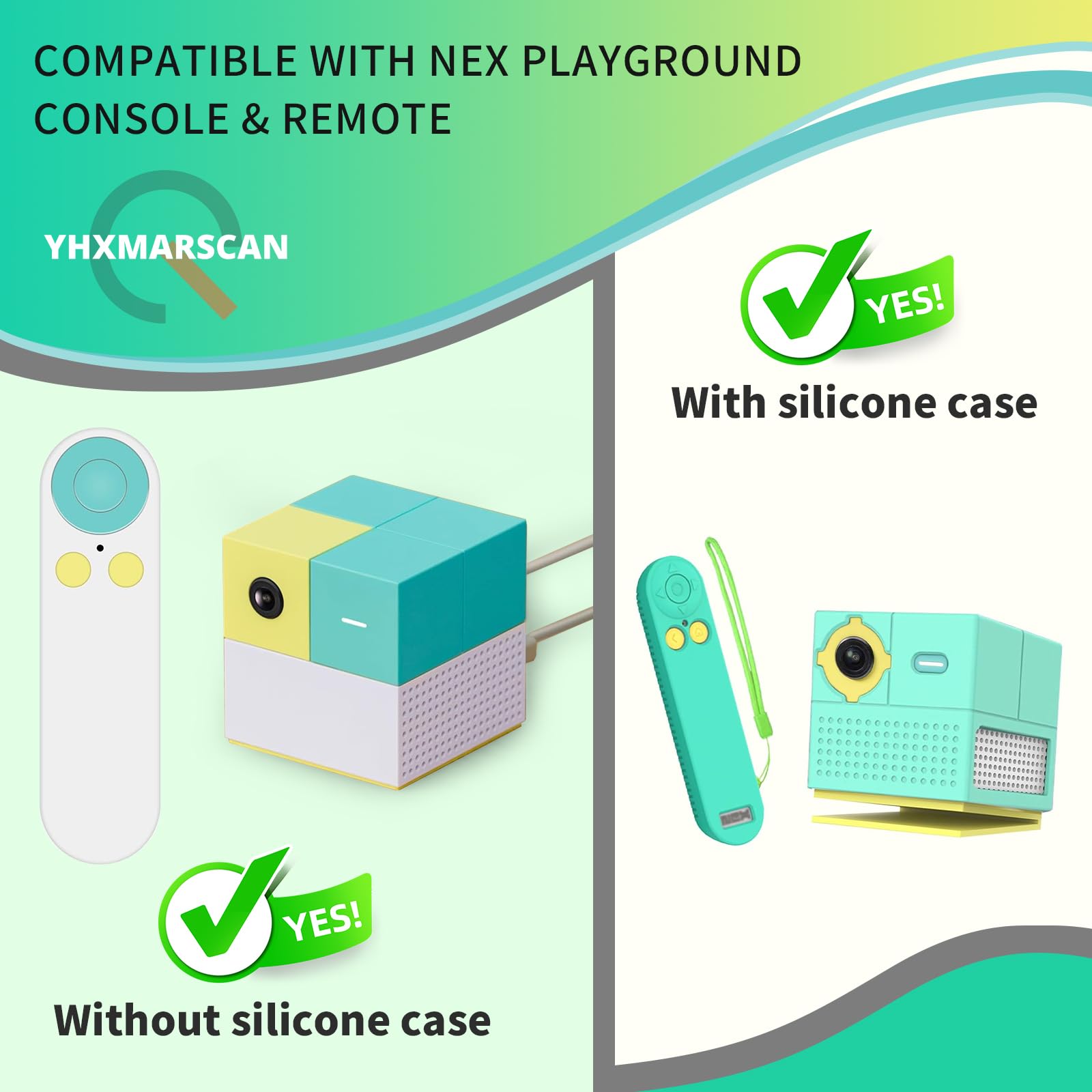 YHXMARSCAN Nex playground remote holder keeps remotes within easy reach.