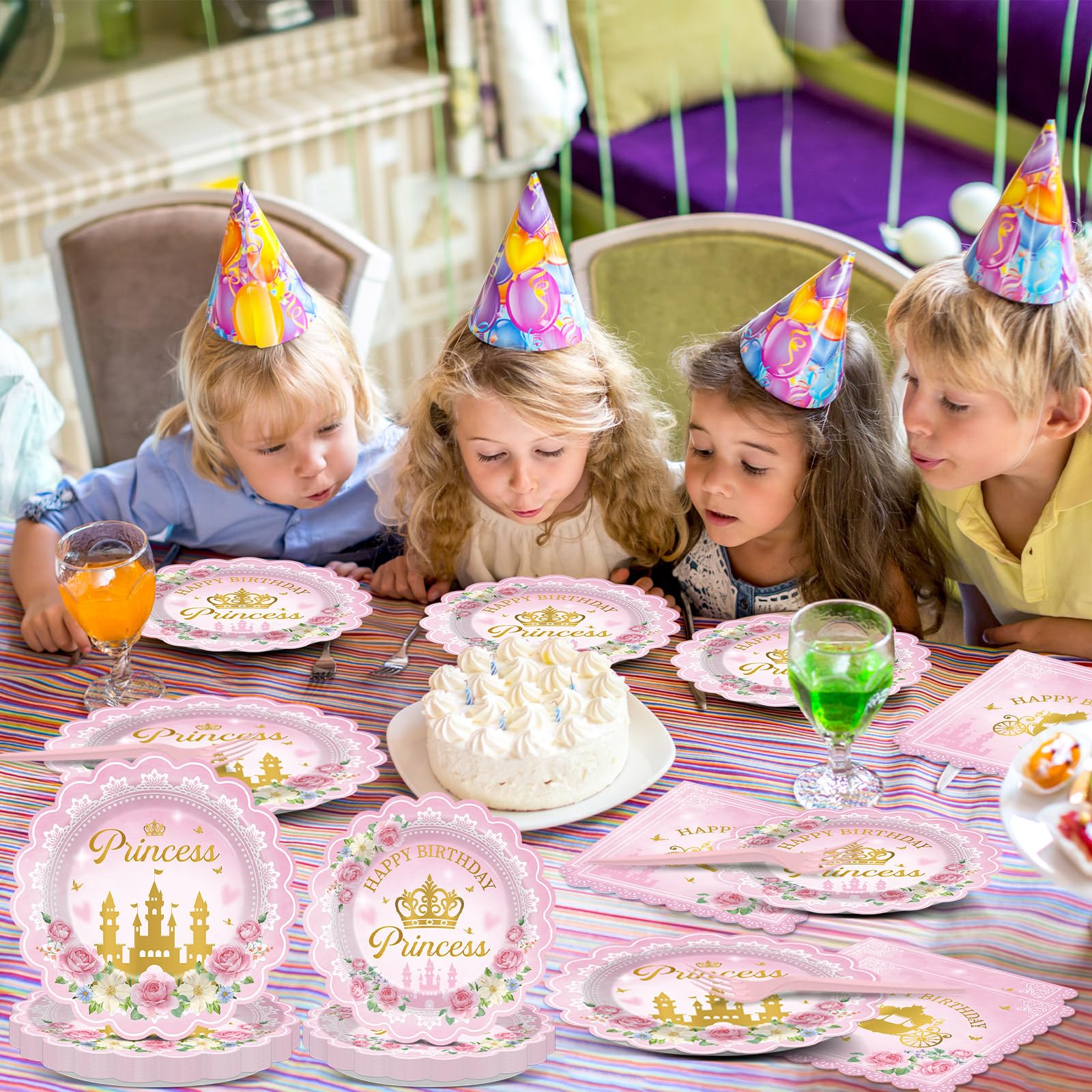 Yiaoyinnz princess tableware ideal for birthdays and baby showers.