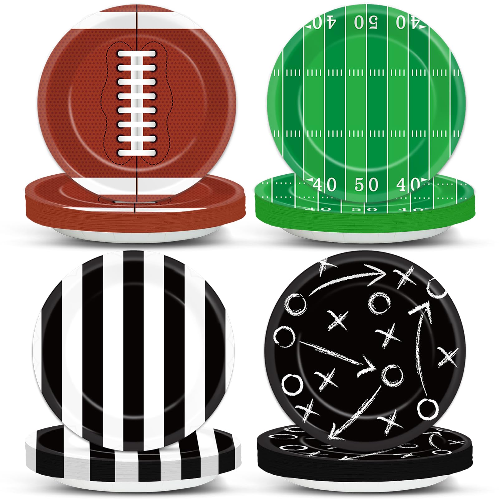 Yiaoyinnz football plates with rugby-ball design for game-day tables.