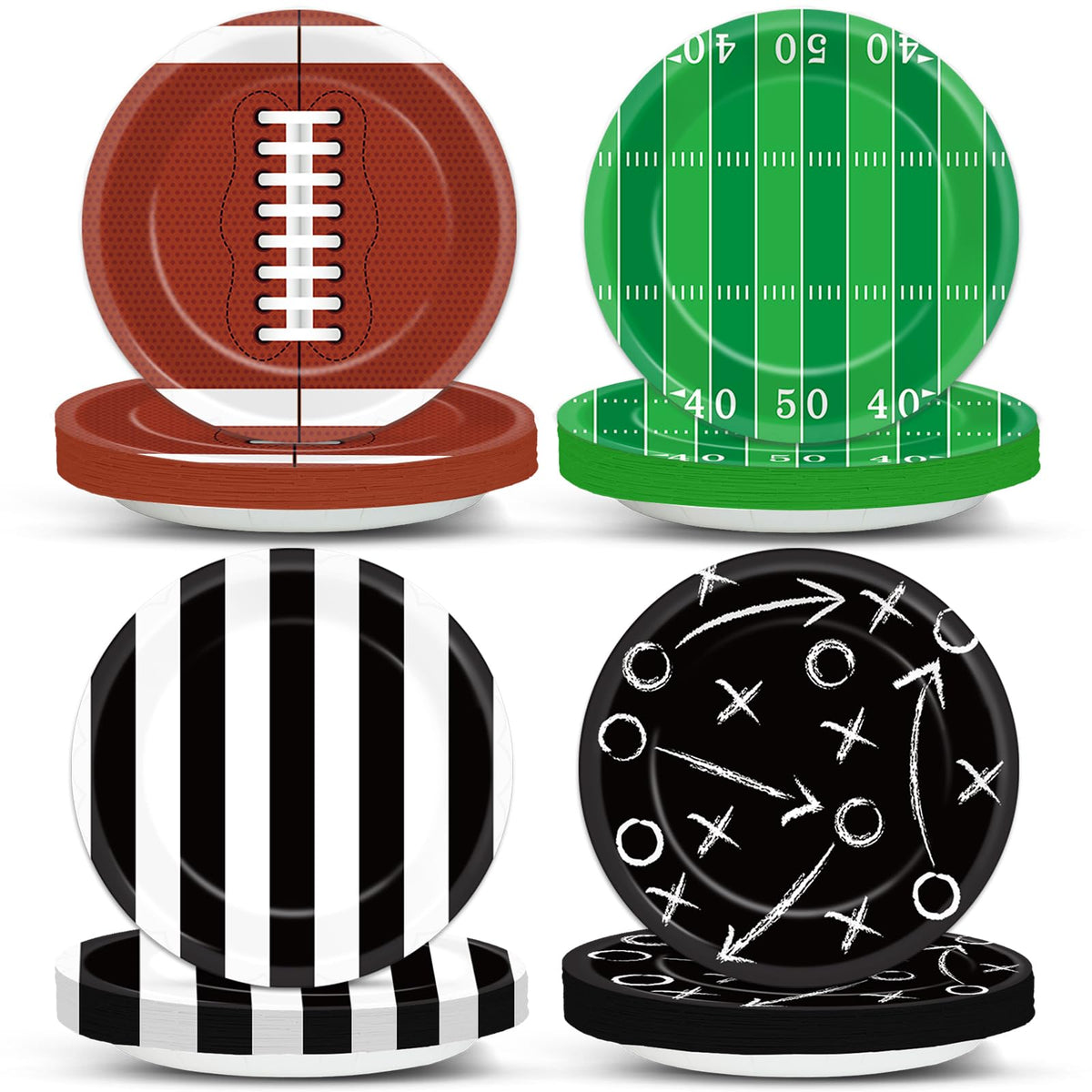 Yiaoyinnz football plates with rugby-ball design for game-day tables.