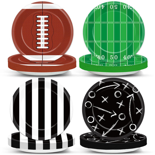 Yiaoyinnz football plates with rugby-ball design for game-day tables.