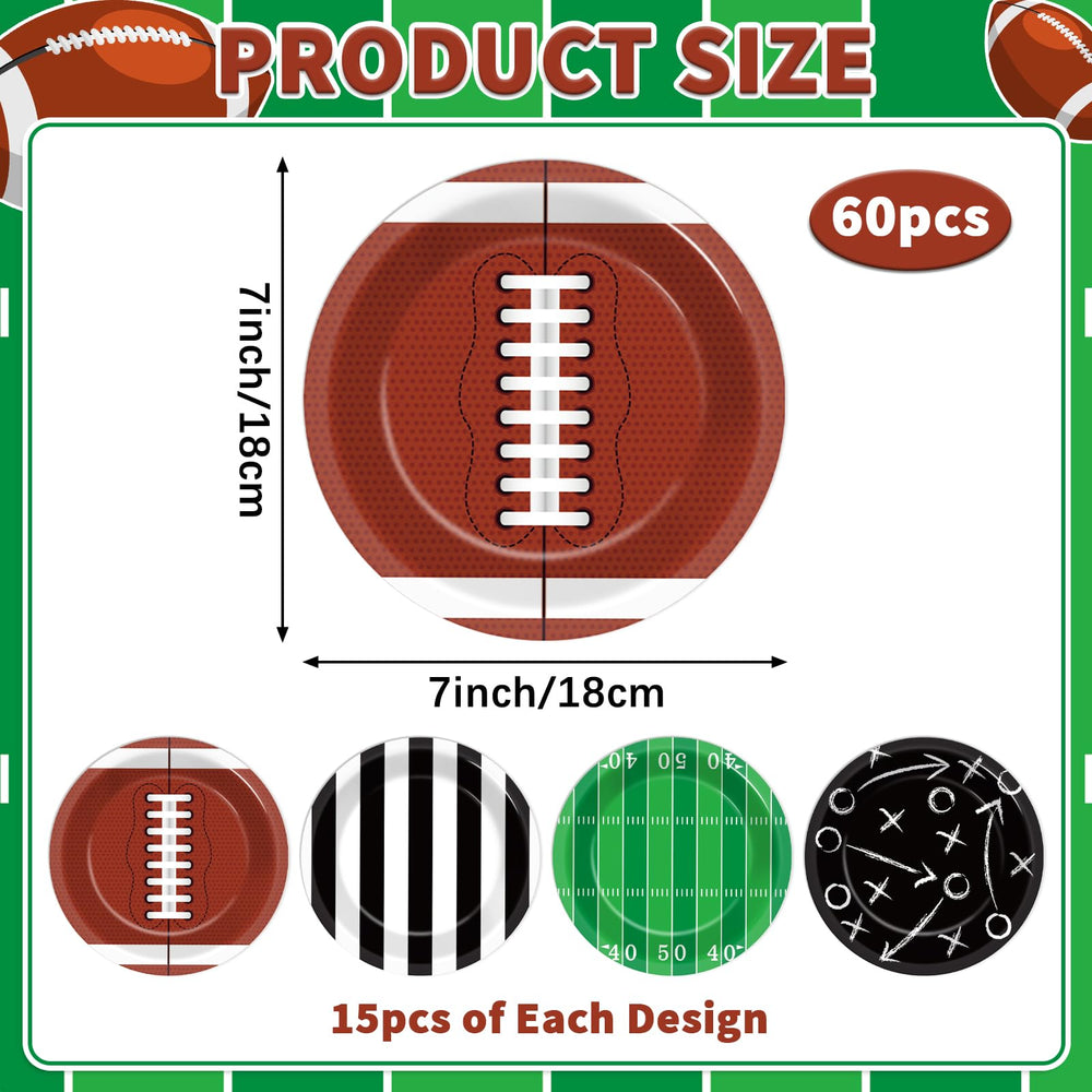 Yiaoyinnz football plates featuring stadium design for sports-themed parties.