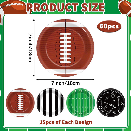 Yiaoyinnz football plates featuring stadium design for sports-themed parties.