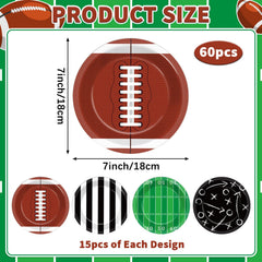 Yiaoyinnz football plates featuring stadium design for sports-themed parties.