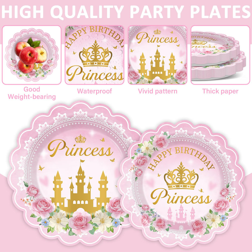 Yiaoyinnz princess napkins complete pink theme and quick cleanup.