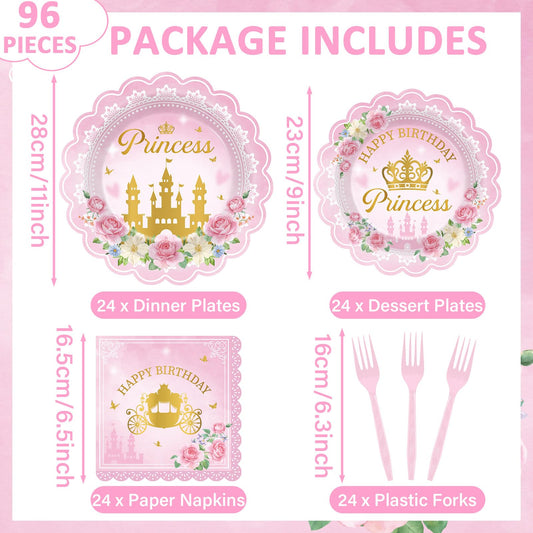 Yiaoyinnz princess 7-inch plates pair well for kid-friendly servings.