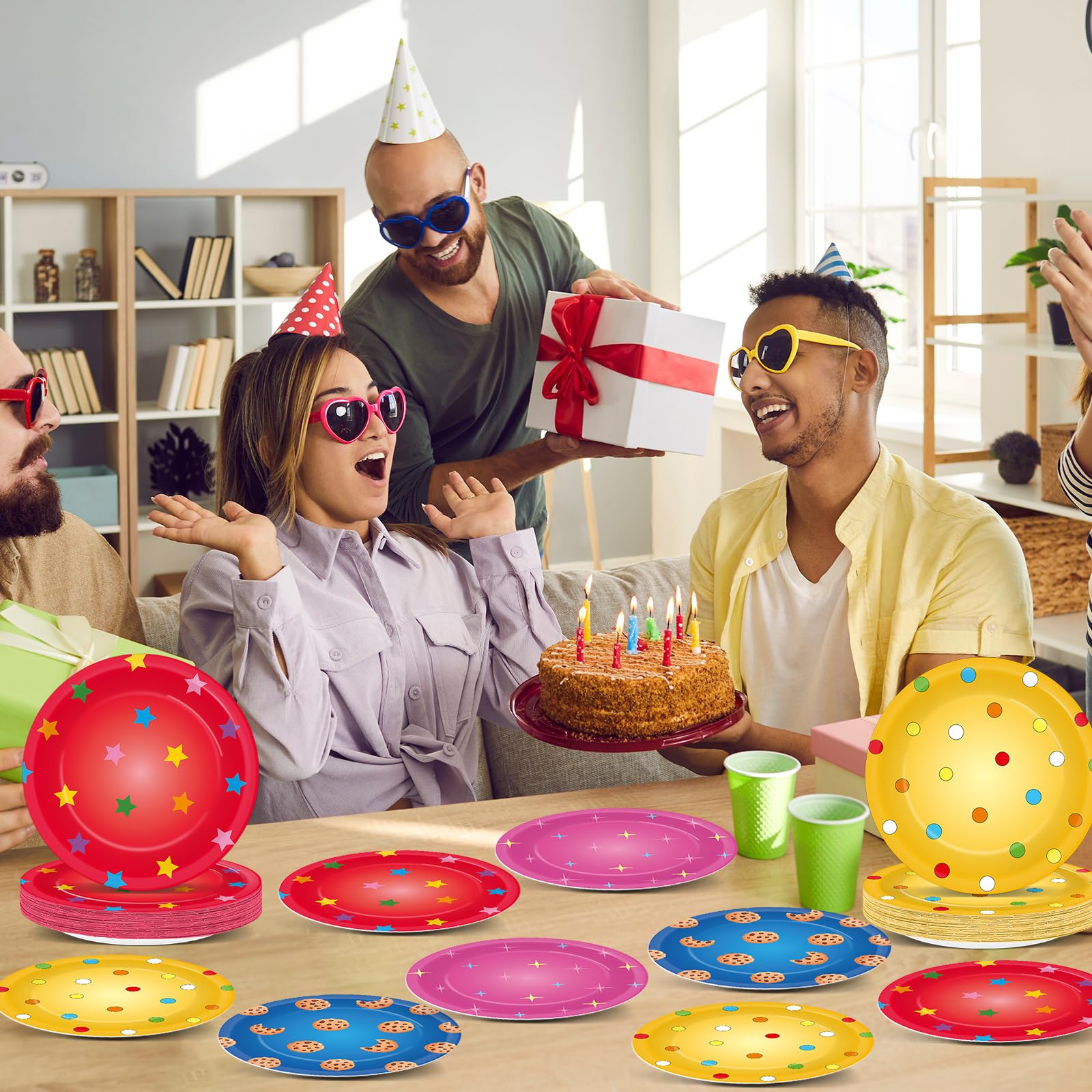Yiaoyinnz street theme party plates disposable convenience for quick post-meal cleanup.