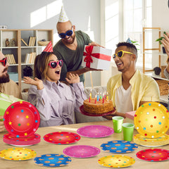 Yiaoyinnz street theme party plates disposable convenience for quick post-meal cleanup.