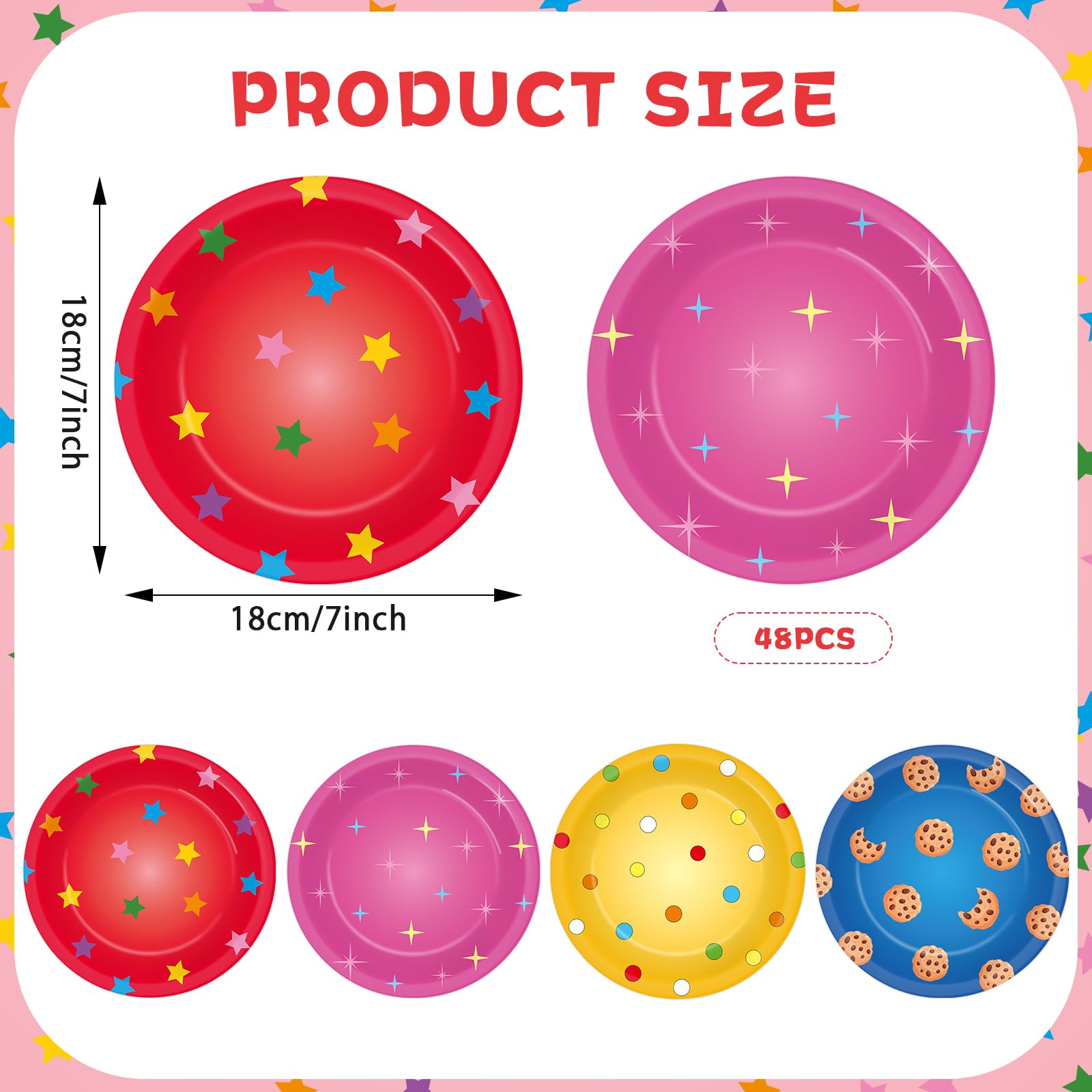 Yiaoyinnz street theme red star plates vibrant color boosts food presentation.