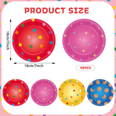 Yiaoyinnz street theme red star plates vibrant color boosts food presentation.