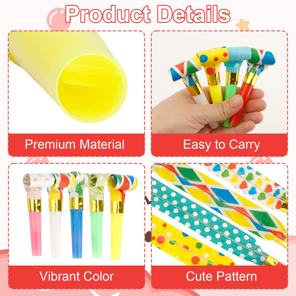 Yiaromou party blowers with hearts pattern add cute charm to events.