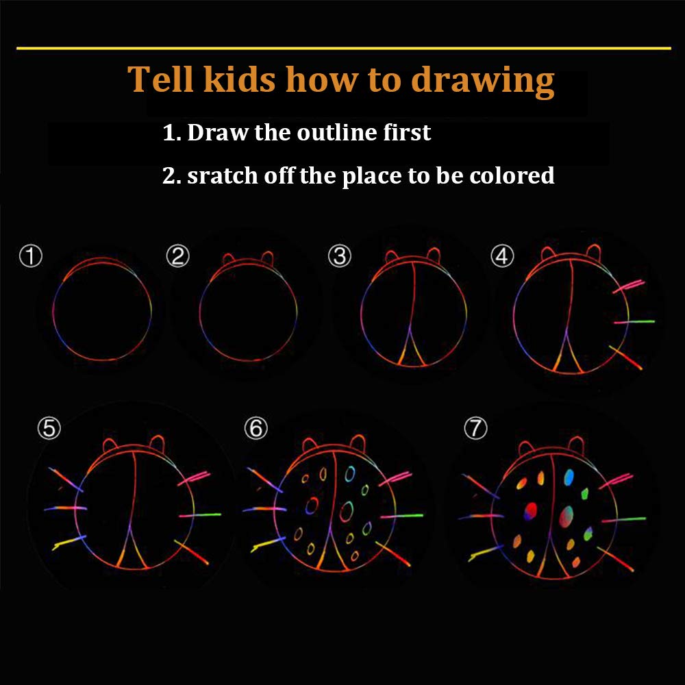 Kids enjoy a party craft with the Yibeishu scratch art activity set