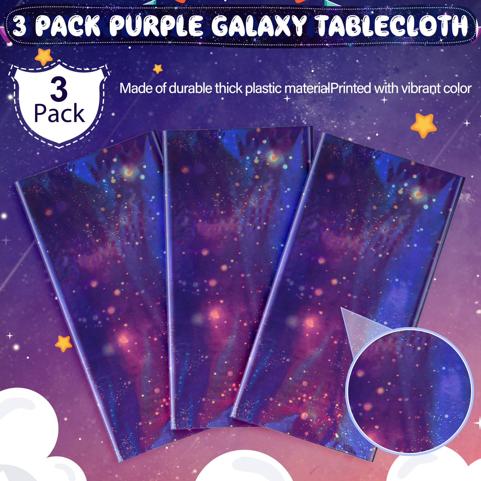 YIDAKO disposable galaxy tablecloth for quick cleanup after events