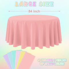 YIDAKO pastel round 84 inch light blue tablecloth for baby showers with rainbow vibe