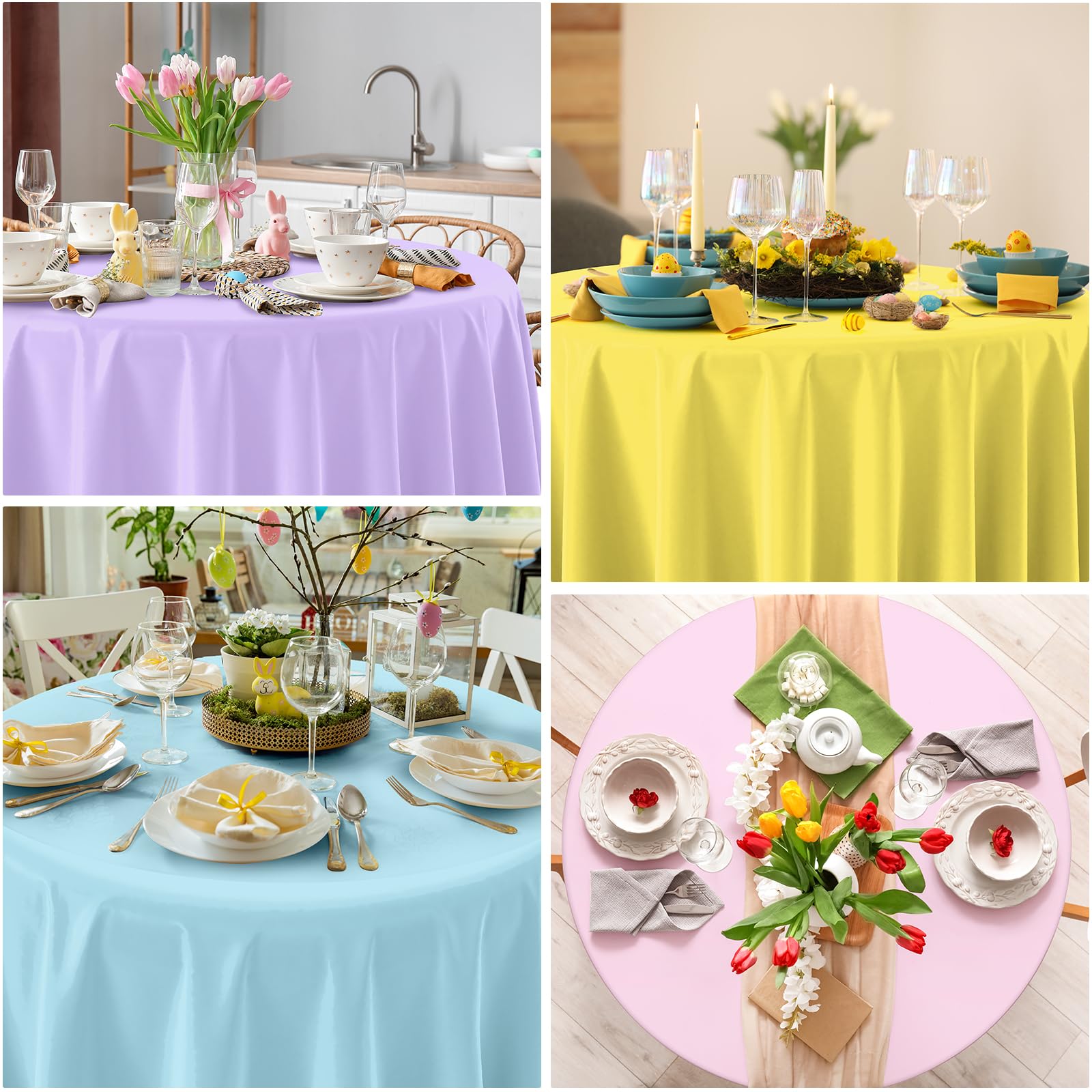YIDAKO pastel round 84 inch light green tablecloth for outdoor parties
