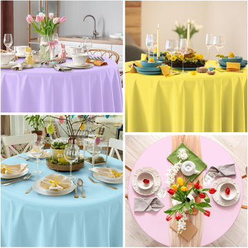 YIDAKO pastel round 84 inch light green tablecloth for outdoor parties
