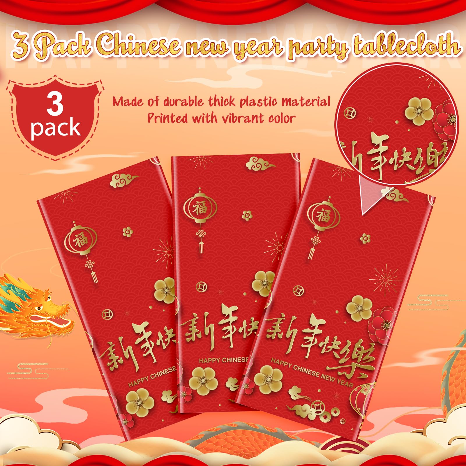 YIDAKO tablecloth waterproof and dirt-resistant surface for easy cleaning