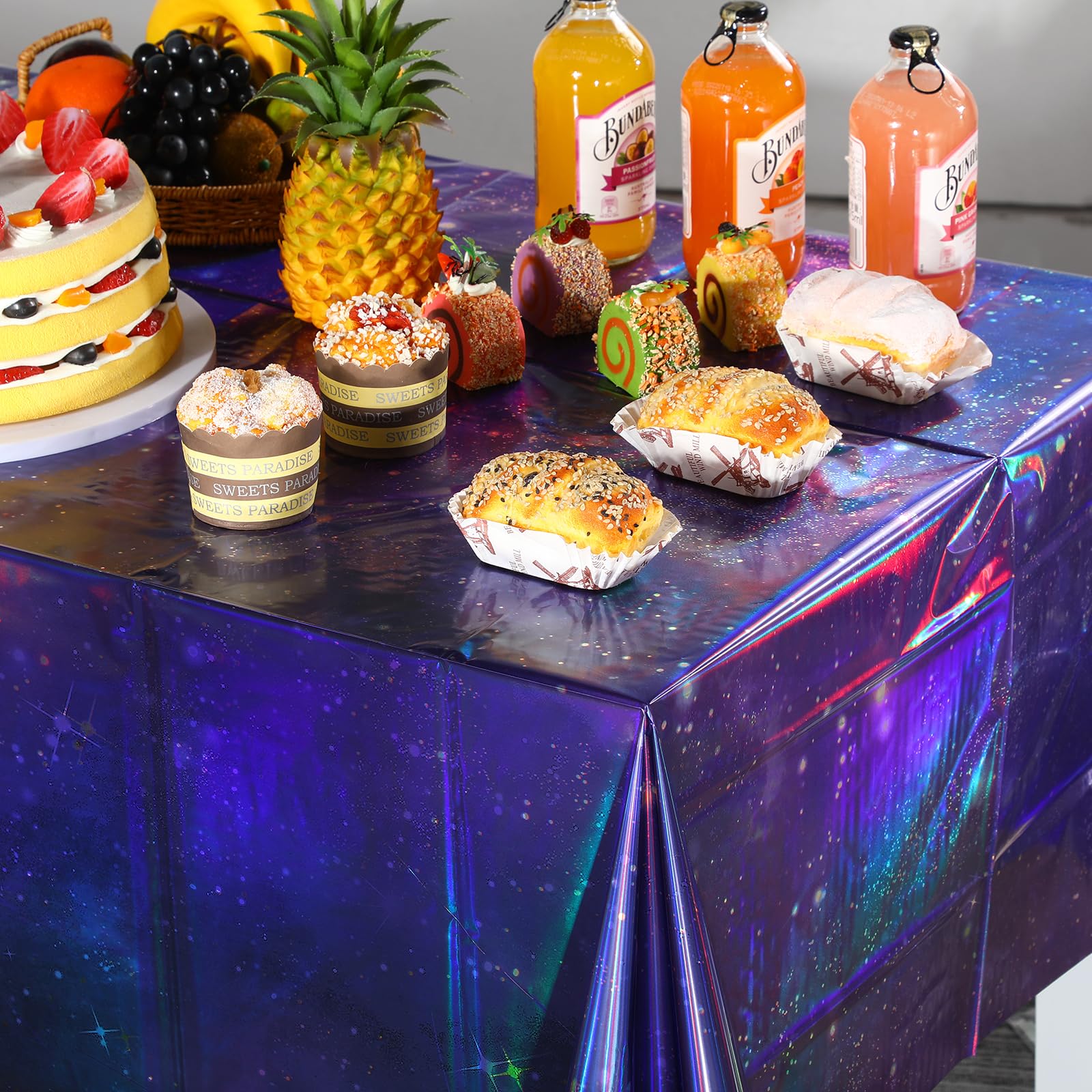 YIDAKO waterproof and oil-proof space tablecloth protects surfaces during parties