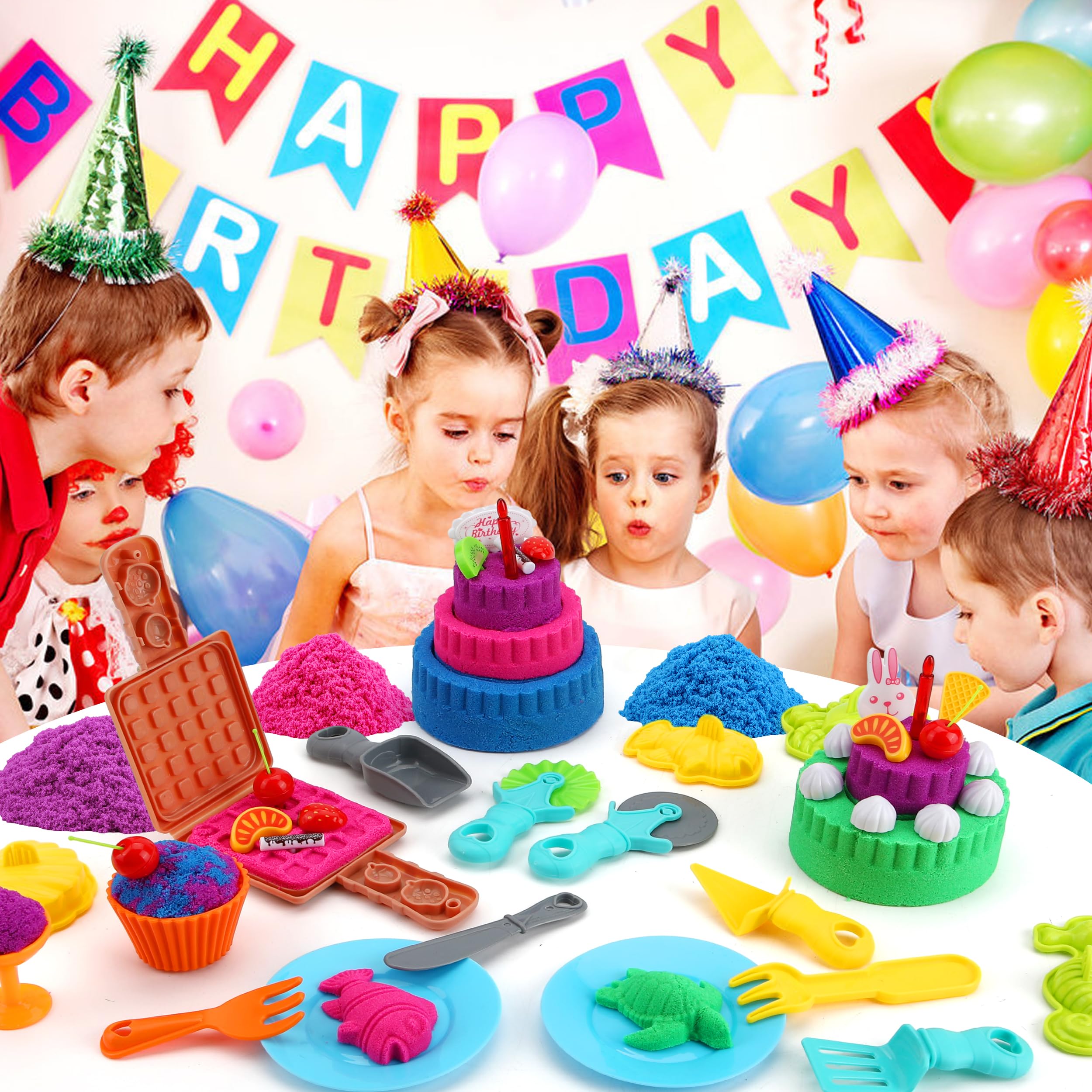YIDESTARS cake molds and cupcake cups support imaginative dessert play and fine motor skills.