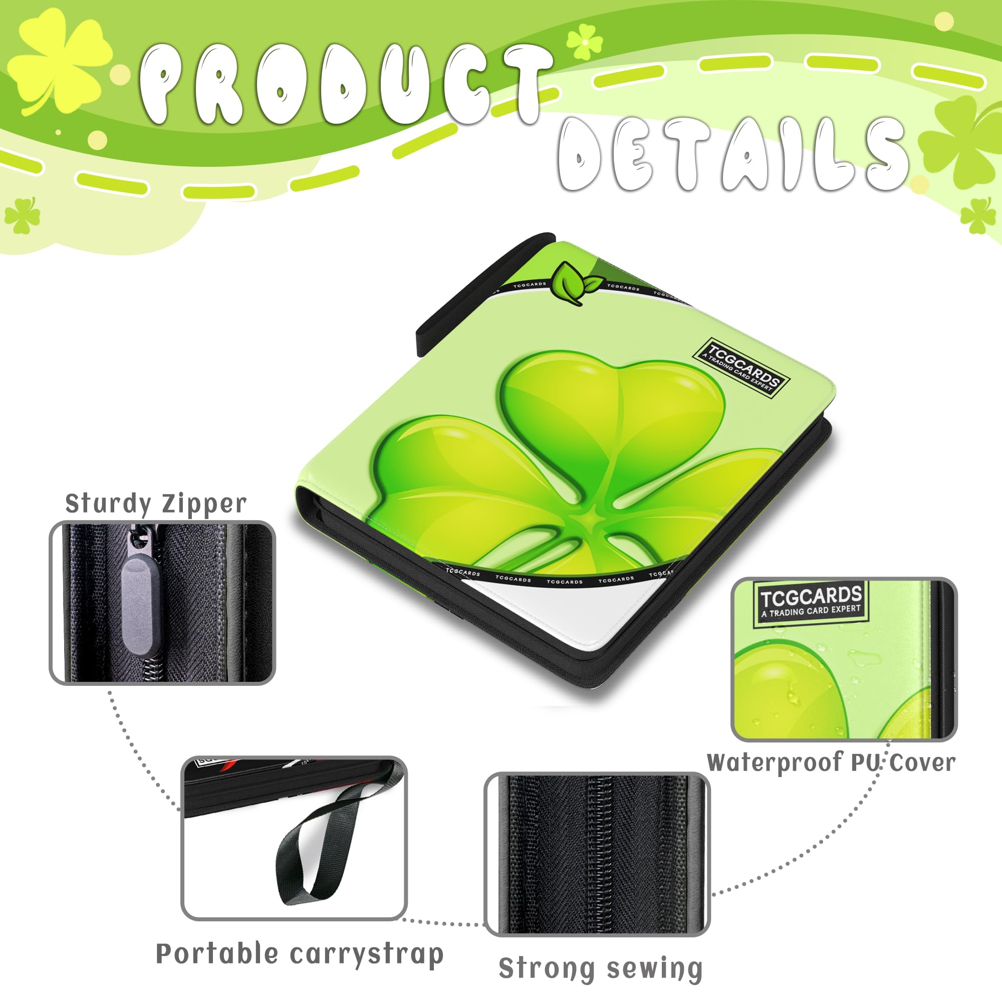 Yifan binder with 3-ring design for easy sleeve changes.