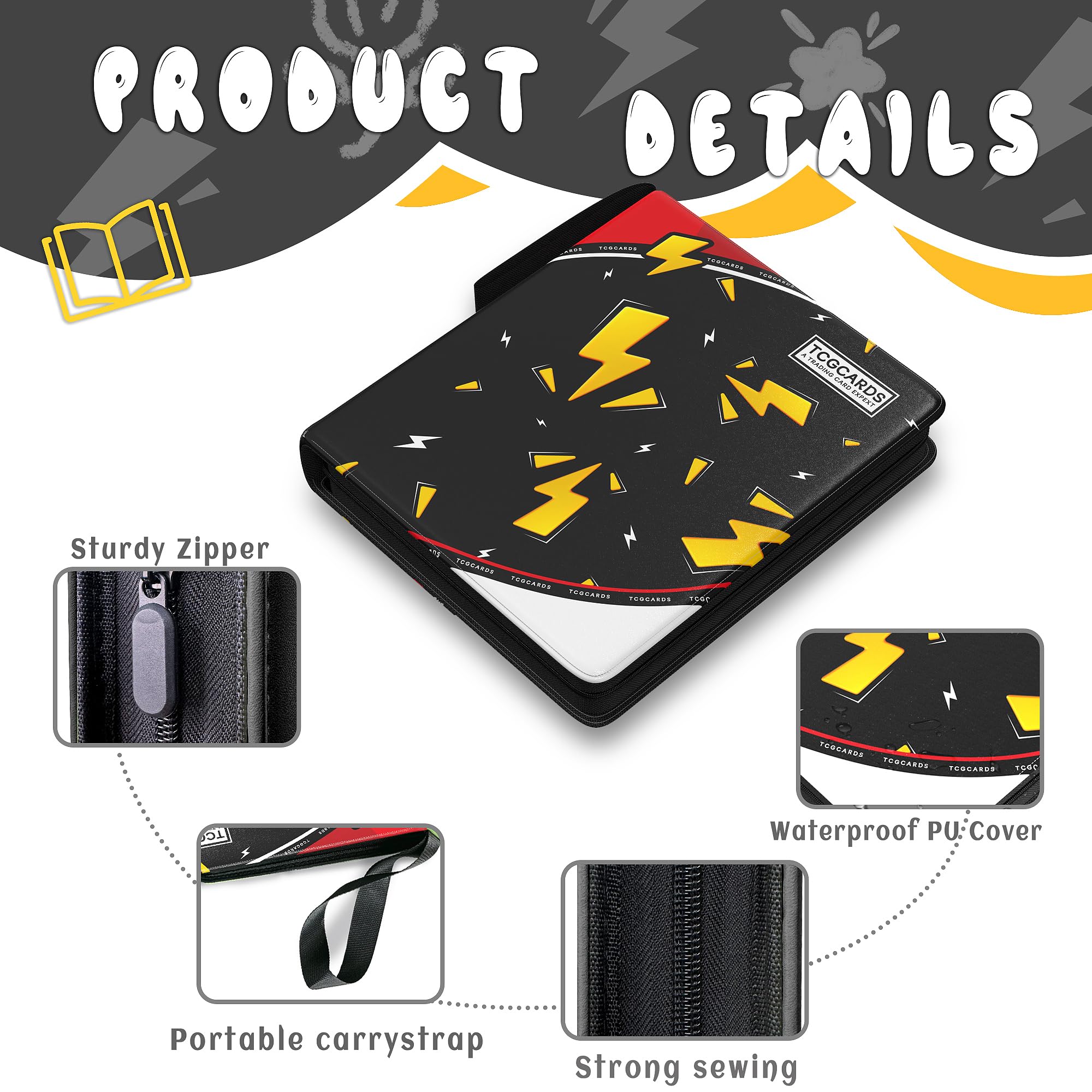 Yifan binder interior shows nine pockets for broad card storage.