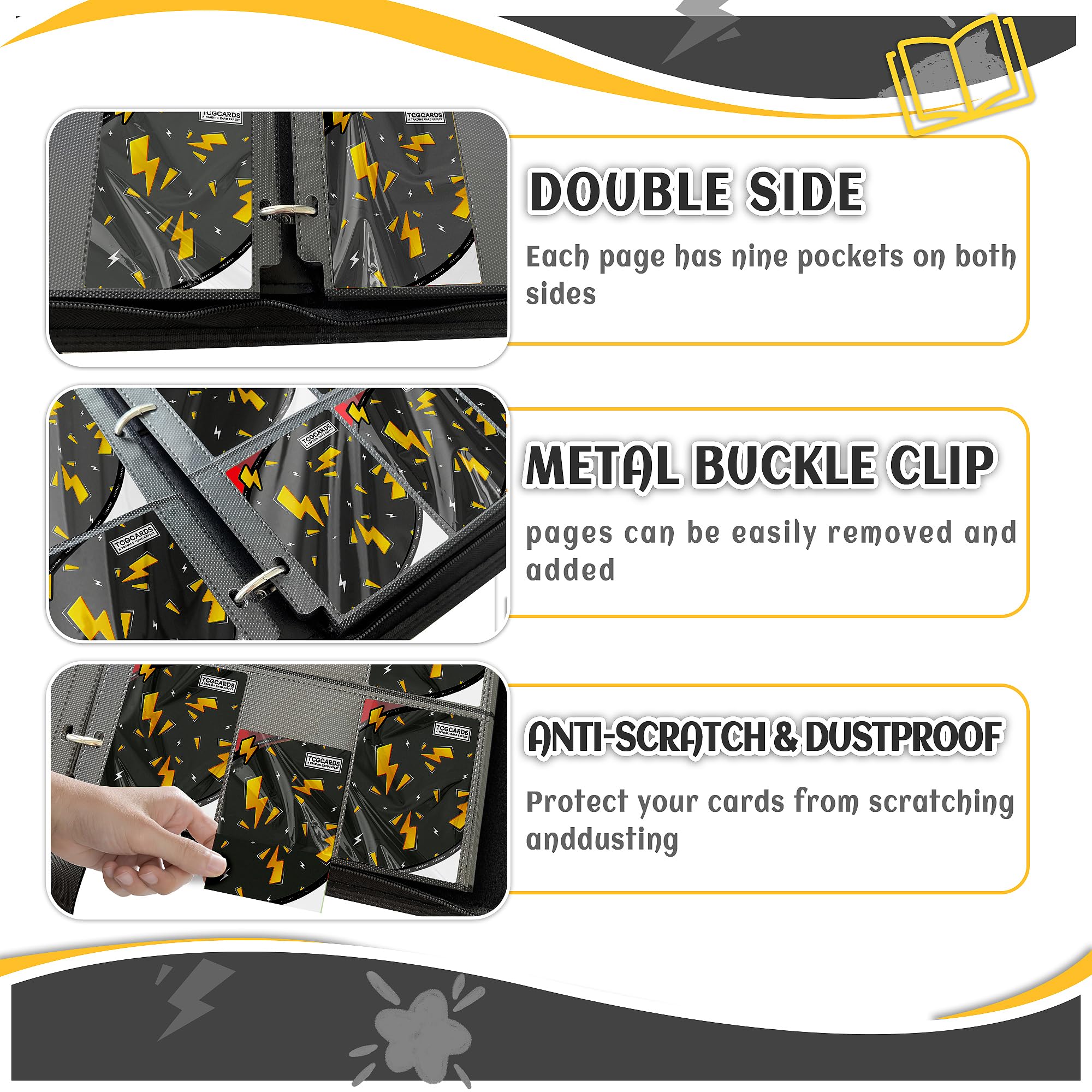 Yifan binder includes wrist strap for convenient transport.