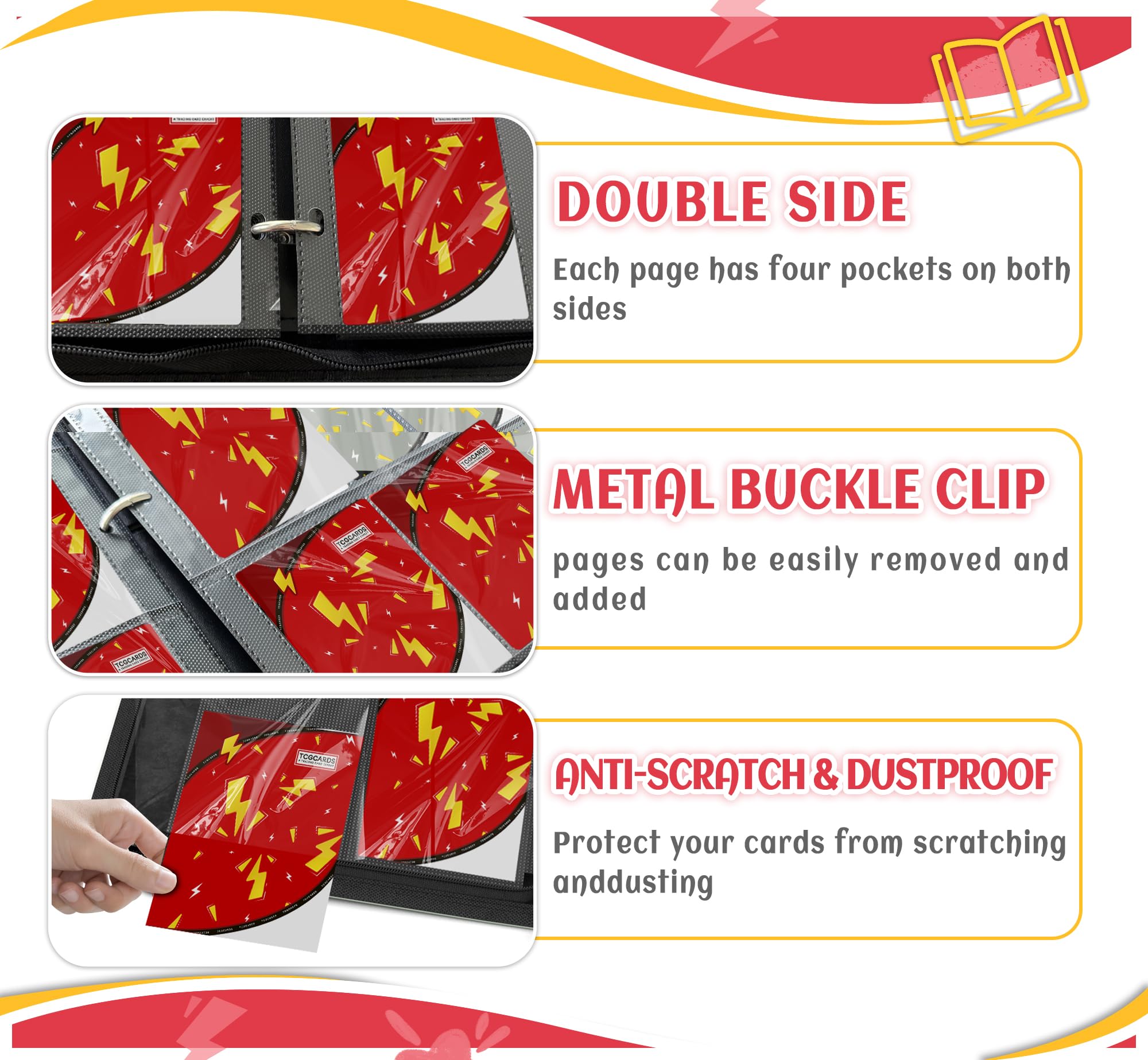 Yifan binder features a convenient wrist strap for portability.