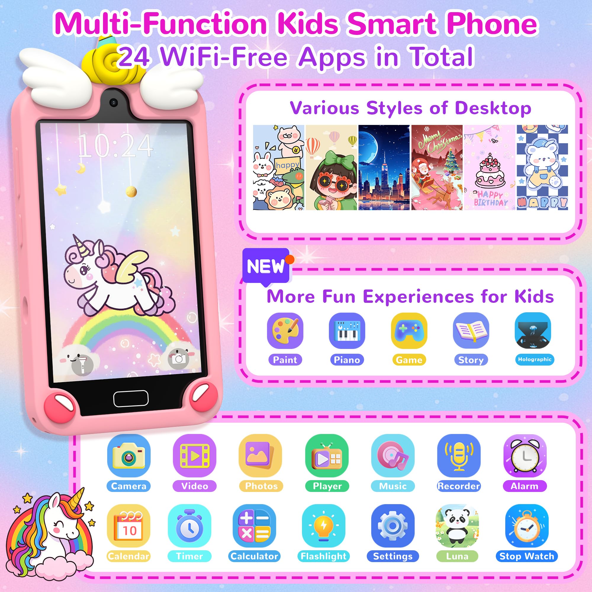 YIFOCO Kids Smart Phone side view compact and kid-friendly design for small hands