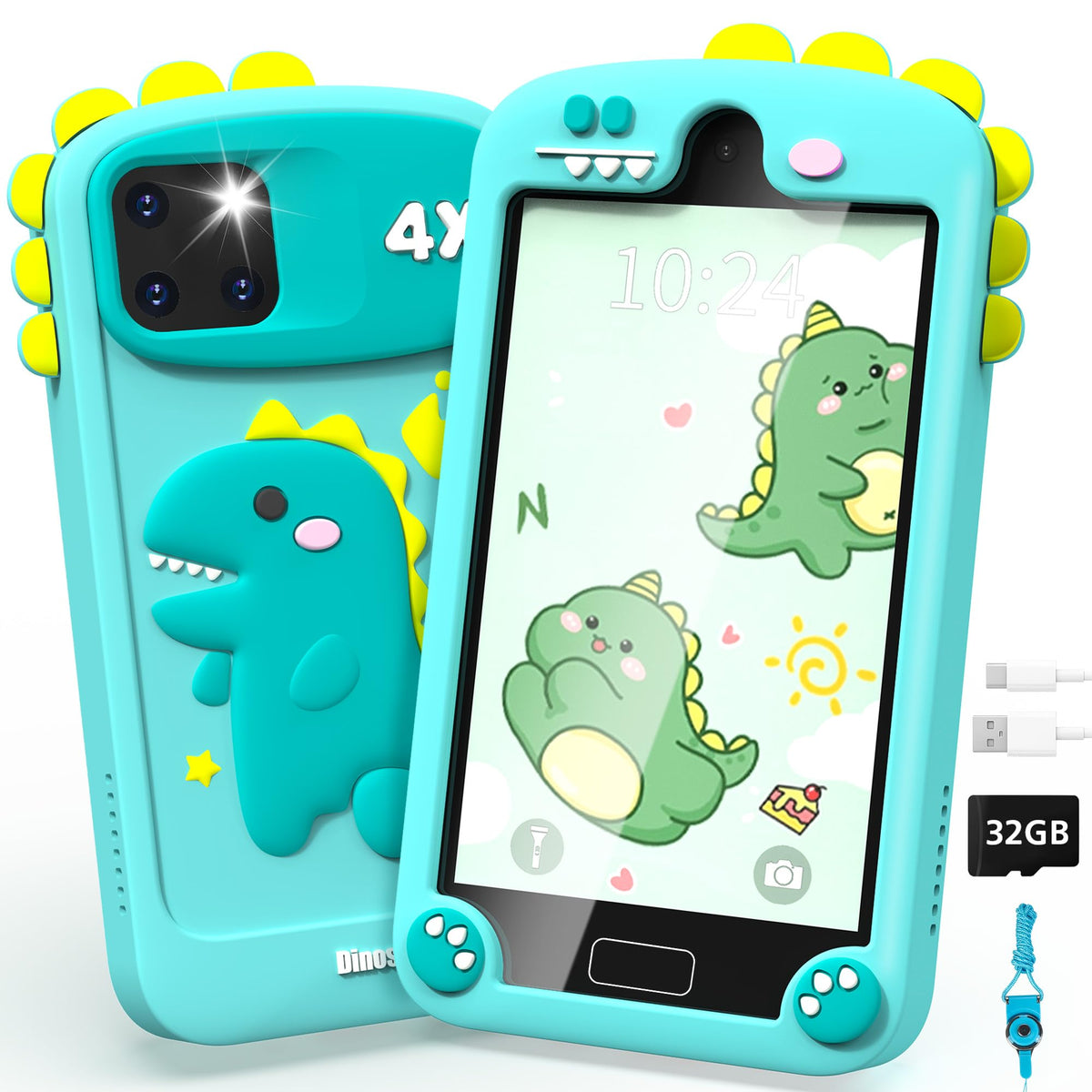 YIFOCO kids smart phone front view with durable case for safe play