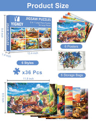 Yigney large piece dog puzzle aids pattern recognition and memory tasks