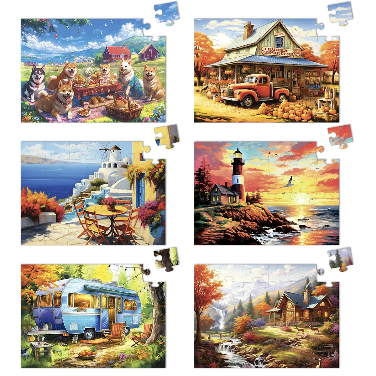 Yigney six pack lighthouse puzzle scene supports focus and dexterity for seniors