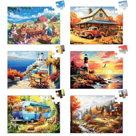 Yigney six pack lighthouse puzzle scene supports focus and dexterity for seniors