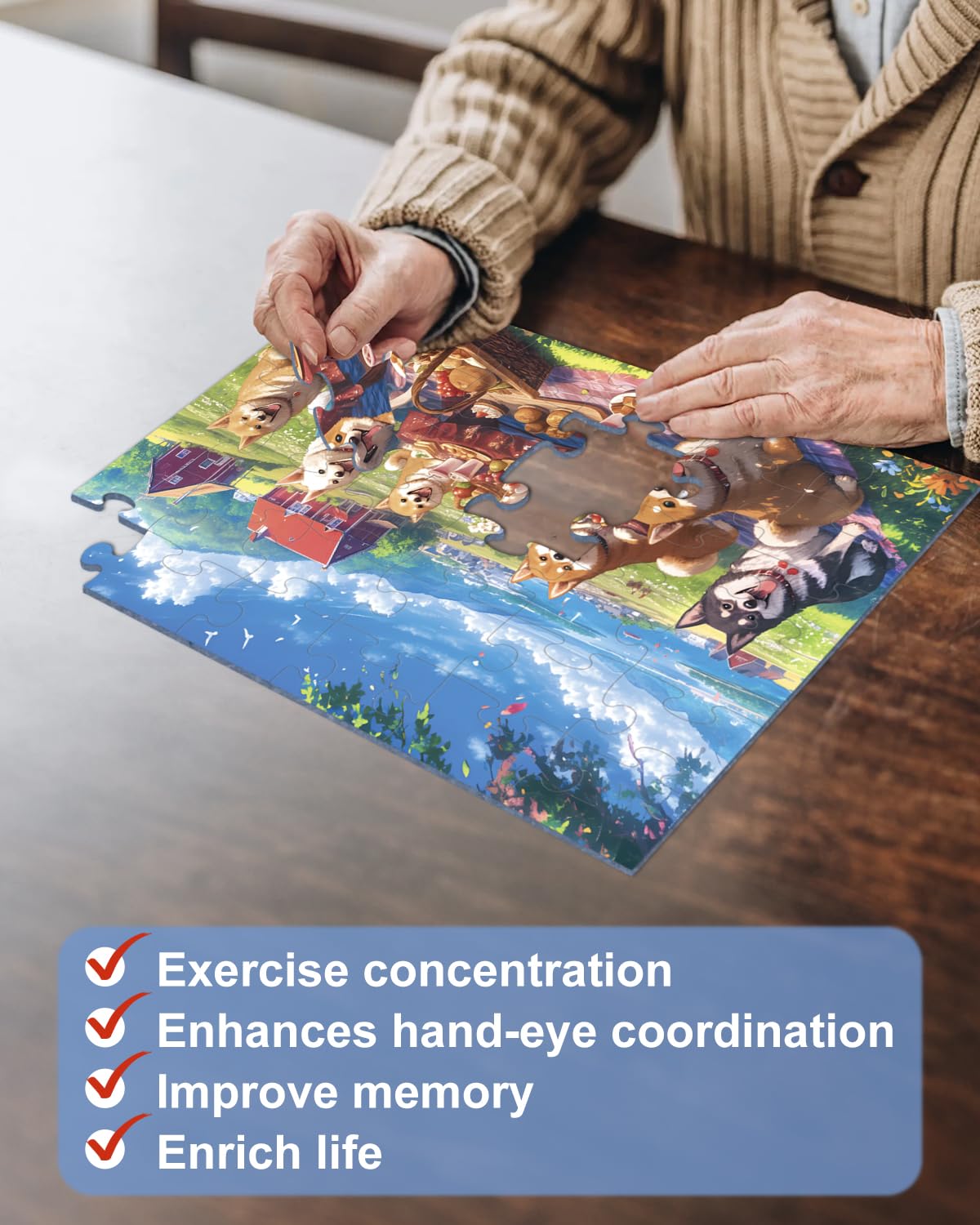 Yigney store puzzle offers bright imagery to stimulate attention and recall