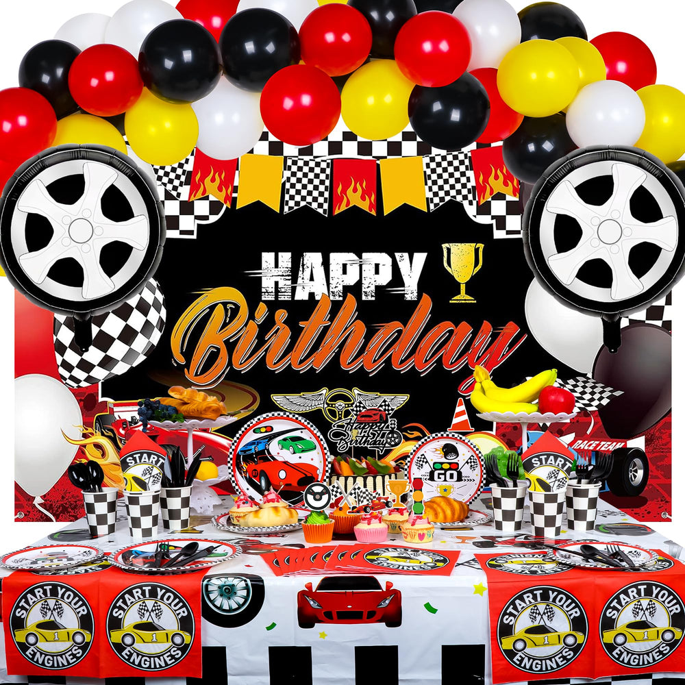 YIGZAG race car party backdrop ideal for photos