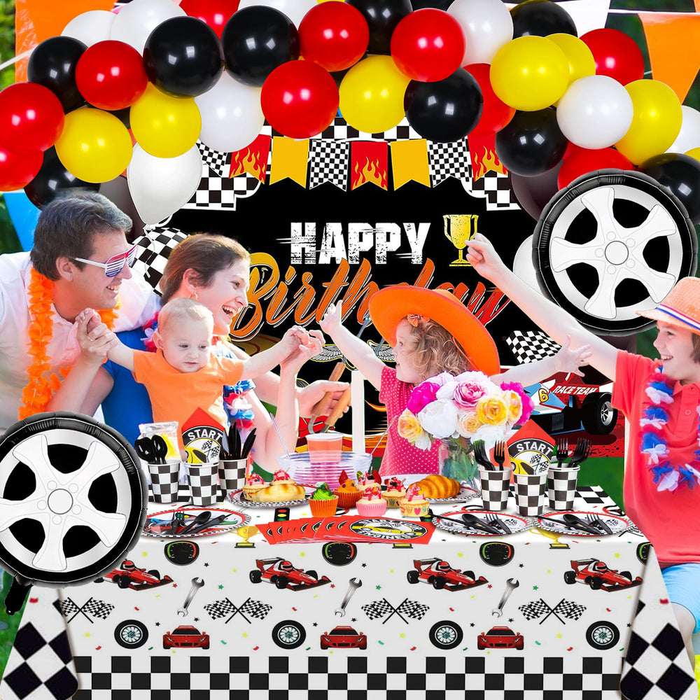 YIGZAG race car plates and napkins offer sturdy tableware